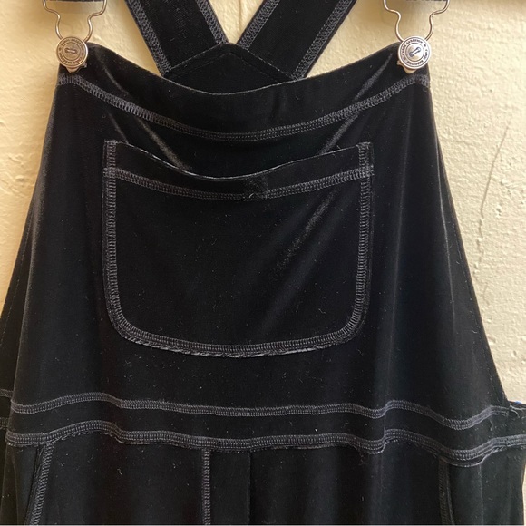 Vtg 90s Carol Anderson Velvet Jumper Dress Overalls Skirtalls Long Modest MP - Picture 5 of 8
